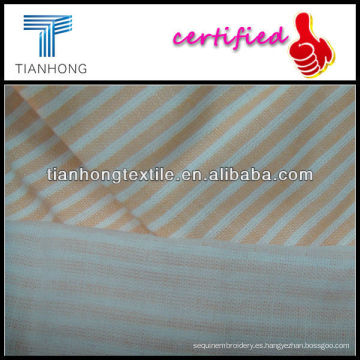 100% algodón raya doble capa hilado teñido de tela para la camisa de dormir de 40 * 40/120 * 92
